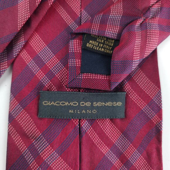 Giacomo De Senese Milano Men Necktie 100% Silk Red Multi 61x4 - NWOT - Italy - Picture 3 of 5